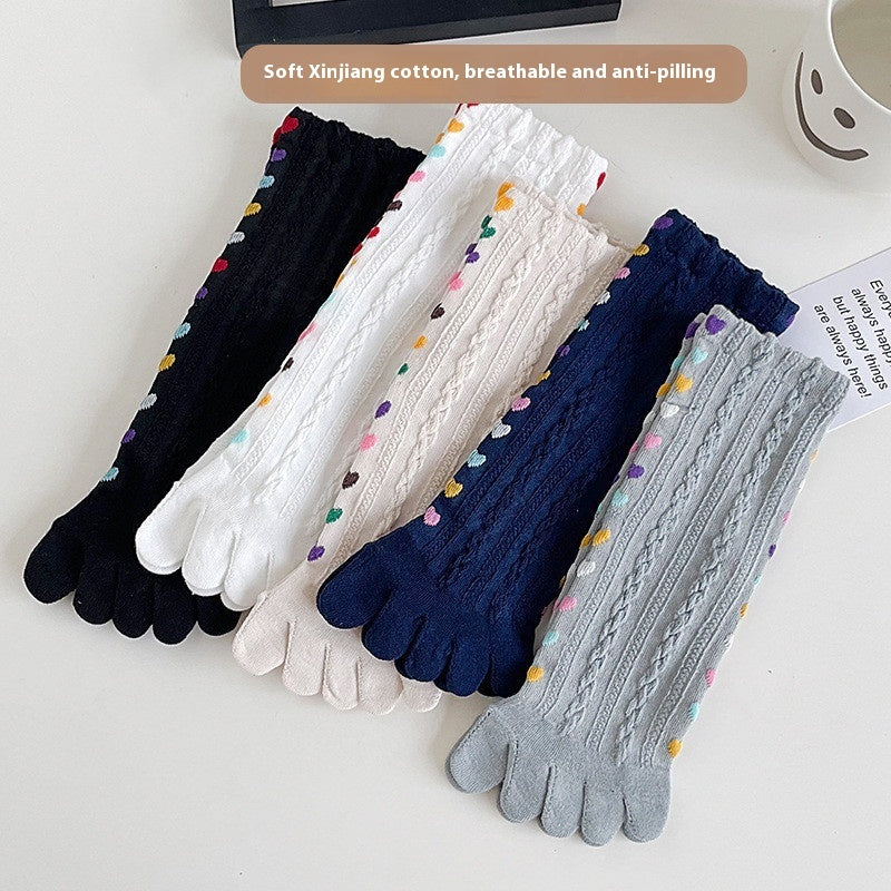 Atmungsaktive, schweißabsorbierende, lange Socken mit geteilter Zehenpartie für Damen von Love