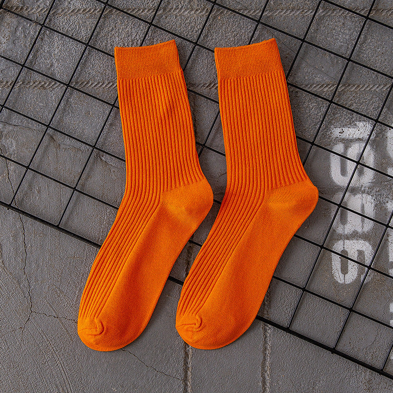 Herren Baumwollsocken Einfarbige Sportsocken bis zur Mitte der Wade