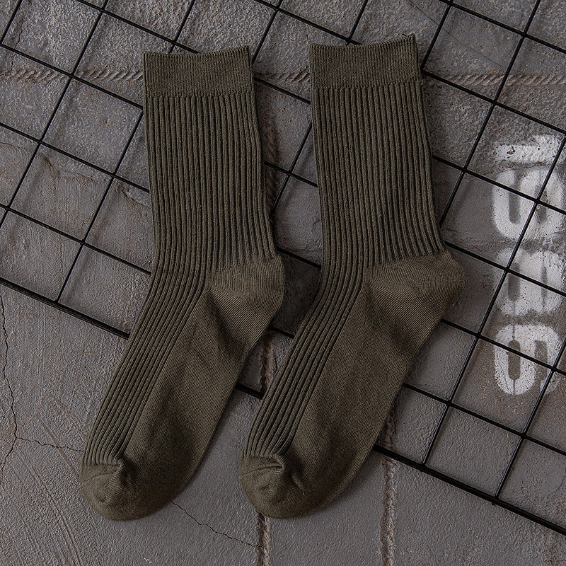 Herren Baumwollsocken Einfarbige Sportsocken bis zur Mitte der Wade