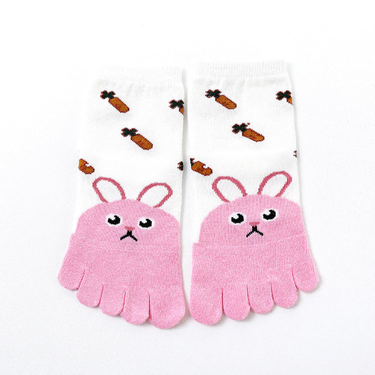Fünf Zehensocken Baumwollsocken Niedlicher Cartoon
