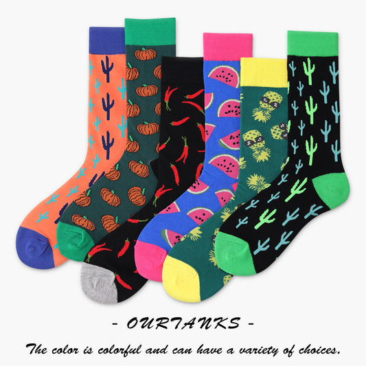 Kaktus Herrensocken Obst Kreative Baumwollsocken Paar Baumwollsocken