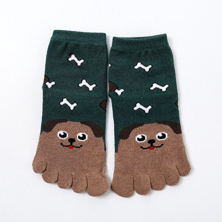 Fünf Zehensocken Baumwollsocken Niedlicher Cartoon