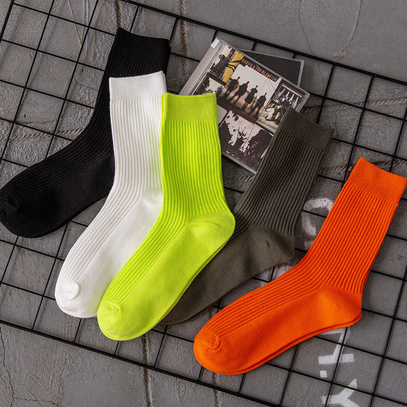 Herren Baumwollsocken Einfarbige Sportsocken bis zur Mitte der Wade