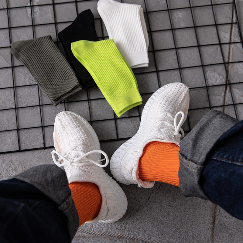 Herren Baumwollsocken Einfarbige Sportsocken bis zur Mitte der Wade