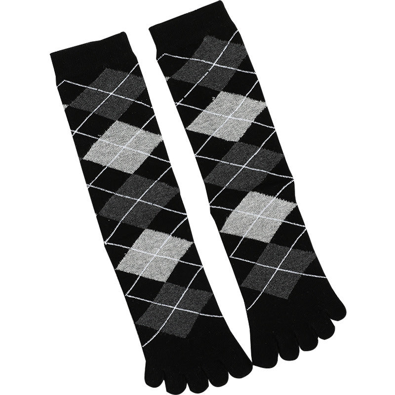 Business-Socken für Herren mit hoher Zehenpartie, Rautenform, kleinen Punkten, vertikalen Balken und einfarbiger