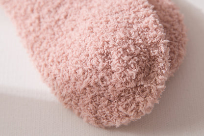 秋冬刺繡愛心珊瑚絨襪