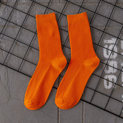 Herren Baumwollsocken Einfarbige Sportsocken bis zur Mitte der Wade