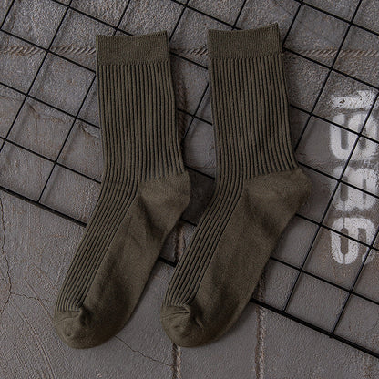 Herren Baumwollsocken Einfarbige Sportsocken bis zur Mitte der Wade