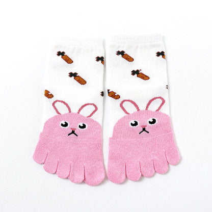 Fünf Zehensocken Baumwollsocken Niedlicher Cartoon