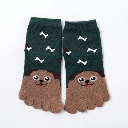 Fünf Zehensocken Baumwollsocken Niedlicher Cartoon