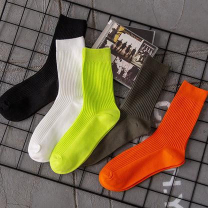 Herren Baumwollsocken Einfarbige Sportsocken bis zur Mitte der Wade