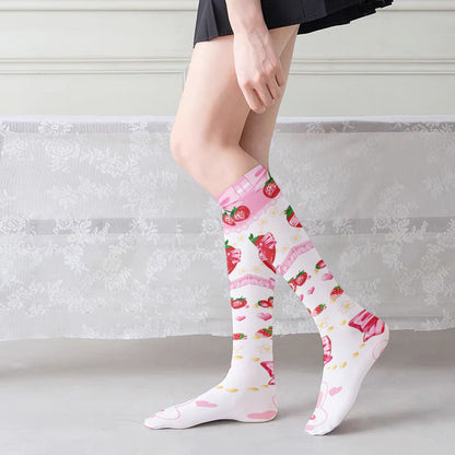 Modische Kniestrümpfe mit einfachem Aufdruck für Damen