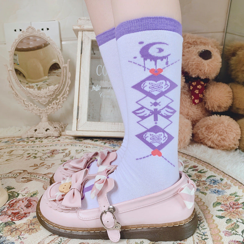嘻哈街頭電競少女JK制服小牛棉襪